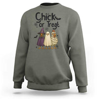 Funny Halloween Chicken Sweatshirt Chick Or Treat Spooky Gift - Wonder Print Shop