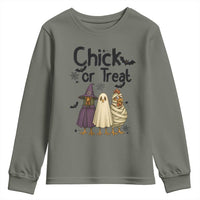 Funny Halloween Chicken Youth Sweatshirt Chick Or Treat Spooky Gift - Wonder Print Shop