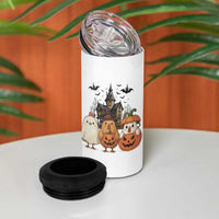 Halloween Chicken Cosplay 4 in 1 Can Cooler Tumbler Funny Farm Life Gift