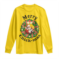 Funny Christmas Chicken Lovers Long Sleeve Shirt Merry Chickmas Santa Gift - Wonder Print Shop