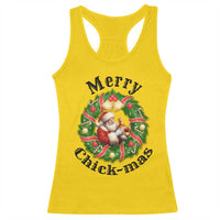 Funny Christmas Chicken Lovers Racerback Tank Top Merry Chickmas Santa Gift - Wonder Print Shop