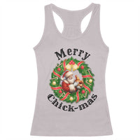 Funny Christmas Chicken Lovers Racerback Tank Top Merry Chickmas Santa Gift - Wonder Print Shop