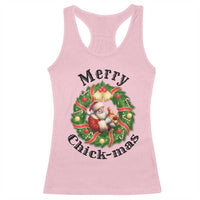 Funny Christmas Chicken Lovers Racerback Tank Top Merry Chickmas Santa Gift - Wonder Print Shop