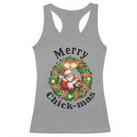 Funny Christmas Chicken Lovers Racerback Tank Top Merry Chickmas Santa Gift - Wonder Print Shop