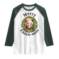 Funny Christmas Chicken Lovers Raglan Shirt Merry Chickmas Santa Gift - Wonder Print Shop