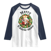 Funny Christmas Chicken Lovers Raglan Shirt Merry Chickmas Santa Gift - Wonder Print Shop