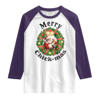 Funny Christmas Chicken Lovers Raglan Shirt Merry Chickmas Santa Gift - Wonder Print Shop