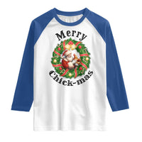 Funny Christmas Chicken Lovers Raglan Shirt Merry Chickmas Santa Gift - Wonder Print Shop