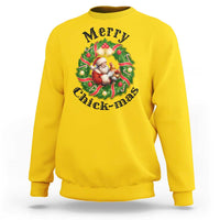 Funny Christmas Chicken Lovers Sweatshirt Merry Chickmas Santa Gift - Wonder Print Shop