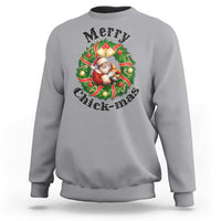 Funny Christmas Chicken Lovers Sweatshirt Merry Chickmas Santa Gift - Wonder Print Shop