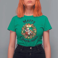 Funny Christmas Chicken Lovers T Shirt For Women Merry Chickmas Santa Gift - Wonder Print Shop