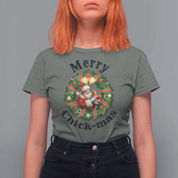 Funny Christmas Chicken Lovers T Shirt For Women Merry Chickmas Santa Gift - Wonder Print Shop