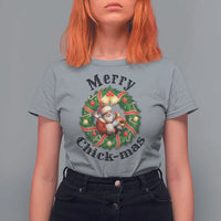 Funny Christmas Chicken Lovers T Shirt For Women Merry Chickmas Santa Gift - Wonder Print Shop