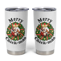 Funny Christmas Chicken Lovers Tumbler Cup Merry Chickmas Santa Gift