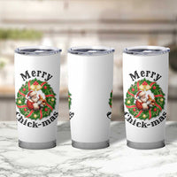 Funny Christmas Chicken Lovers Tumbler Cup Merry Chickmas Santa Gift