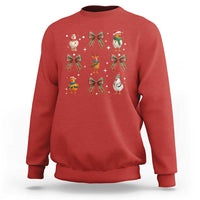 Cute Christmas Chicken With Xmas Coquette Bow Sweatshirt - Wonder Print Shop