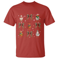 Cute Christmas Chicken With Xmas Coquette Bow T Shirt - Wonder Print Shop