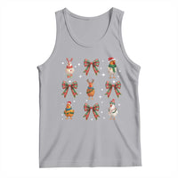 Cute Christmas Chicken With Xmas Coquette Bow Tank Top - Wonder Print Shop