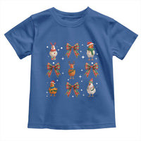 Cute Christmas Chicken With Xmas Coquette Bow Toddler T Shirt - Wonder Print Shop