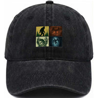Mothman Bigfoot Chupacabra Jersey Devil Washed Cotton Baseball Cap Cryptid Legends Gift