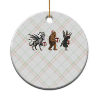 Xmas Cryptid Gift Ceramic Ornament Bigfoot Jersey Devil Mothman Santa - Wonder Print Shop