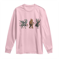 Christmas Cryptid Gift Long Sleeve Shirt Bigfoot Jersey Devil Mothman Santa - Wonder Print Shop