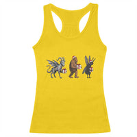 Christmas Cryptid Gift Racerback Tank Top Bigfoot Jersey Devil Mothman Santa - Wonder Print Shop