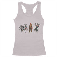 Christmas Cryptid Gift Racerback Tank Top Bigfoot Jersey Devil Mothman Santa - Wonder Print Shop