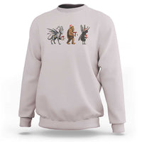 Christmas Cryptid Gift Sweatshirt Bigfoot Jersey Devil Mothman Santa - Wonder Print Shop