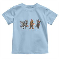 Christmas Cryptid Gift Toddler T Shirt Bigfoot Jersey Devil Mothman Santa - Wonder Print Shop