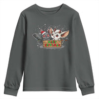 Mothman And Jersey Devil Youth Sweatshirt Merry Cryptmas Funny Holiday Gift - Wonder Print Shop