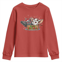 Mothman And Jersey Devil Youth Sweatshirt Merry Cryptmas Funny Holiday Gift - Wonder Print Shop