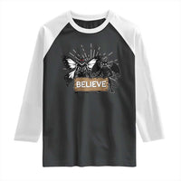 Mothman Jersey Devil Raglan Shirt Believe Cryptid Folklore Gift - Wonder Print Shop
