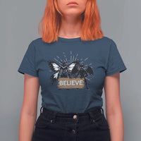 Mothman Jersey Devil T Shirt For Women Believe Cryptid Folklore Gift - Wonder Print Shop