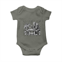 Bigfoot Jersey Devil Baby Onesie Arm Wrestling Funny Cryptid Gift - Wonder Print Shop
