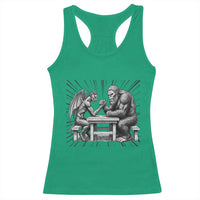 Bigfoot Jersey Devil Racerback Tank Top Arm Wrestling Funny Cryptid Gift - Wonder Print Shop