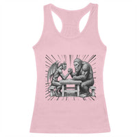 Bigfoot Jersey Devil Racerback Tank Top Arm Wrestling Funny Cryptid Gift - Wonder Print Shop