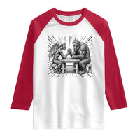 Bigfoot Jersey Devil Raglan Shirt Arm Wrestling Funny Cryptid Gift - Wonder Print Shop