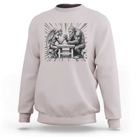 Bigfoot Jersey Devil Sweatshirt Arm Wrestling Funny Cryptid Gift - Wonder Print Shop