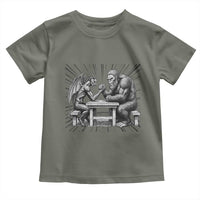 Bigfoot Jersey Devil Toddler T Shirt Arm Wrestling Funny Cryptid Gift - Wonder Print Shop