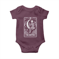 The Knitter Skeleton Baby Onesie Knitting Lover Gift Tarot Card Graphic - Wonder Print Shop