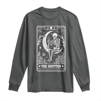 The Knitter Skeleton Long Sleeve Shirt Knitting Lover Gift Tarot Card Graphic - Wonder Print Shop