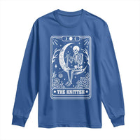 The Knitter Skeleton Long Sleeve Shirt Knitting Lover Gift Tarot Card Graphic - Wonder Print Shop