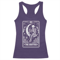 The Knitter Skeleton Racerback Tank Top Knitting Lover Gift Tarot Card Graphic - Wonder Print Shop