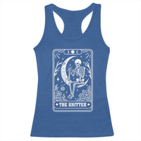 The Knitter Skeleton Racerback Tank Top Knitting Lover Gift Tarot Card Graphic - Wonder Print Shop