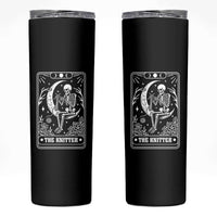 The Knitter Skeleton Skinny Tumbler Knitting Lover Gift Tarot Card Graphic - Wonder Print Shop