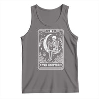 The Knitter Skeleton Tank Top Knitting Lover Gift Tarot Card Graphic - Wonder Print Shop