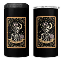 The Crocheter Skeleton 4 in 1 Can Cooler Tumbler Crochet Lover Gift Tarot Card Graphic - Wonder Print Shop
