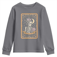 The Crocheter Skeleton Youth Sweatshirt Crochet Lover Gift Tarot Card Graphic - Wonder Print Shop