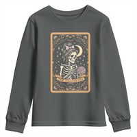 The Crocheter Skeleton Youth Sweatshirt Crochet Lover Gift Tarot Card Graphic - Wonder Print Shop
